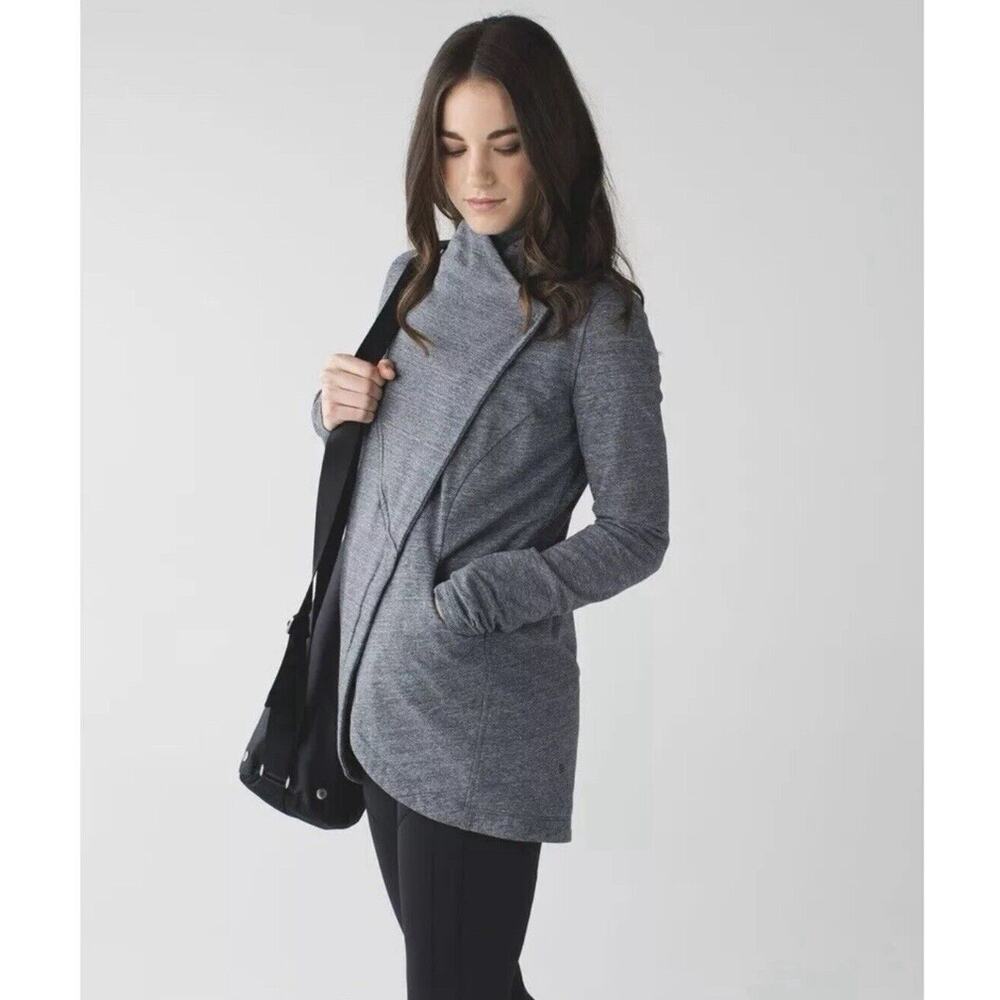 Lululemon Thats a Wrap Jacket Womens Size 4 Heather Gray French Terry